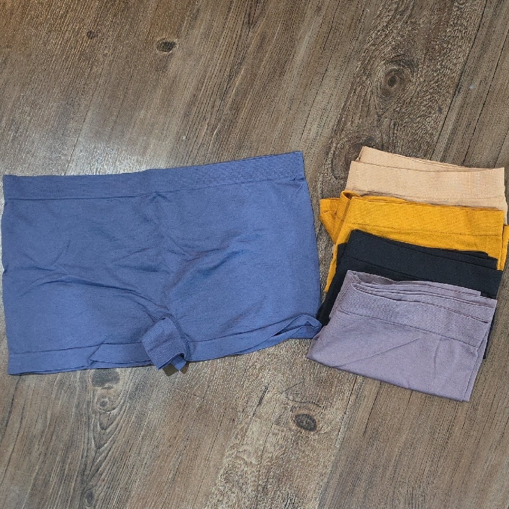 Blue and Tan Intimates Panties Set Soft Stretchy Fabric